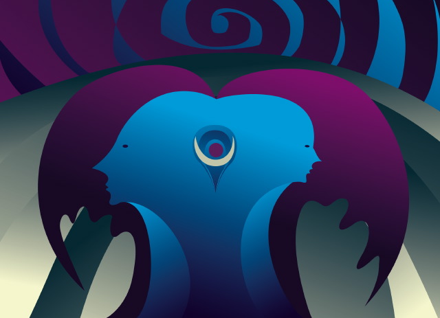 image of Lunar Threads 6: Two Souls part ways as they journey toward a common destination by Ed Pas