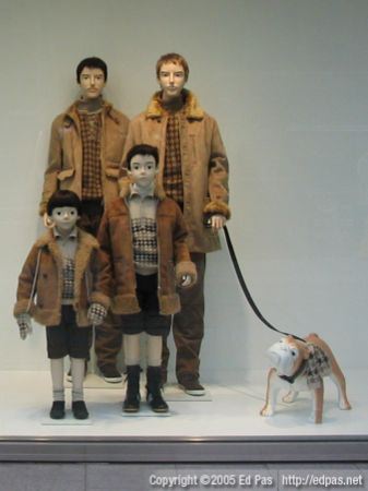 Comme Ça family of four+1: two dads, two boys, and a dog