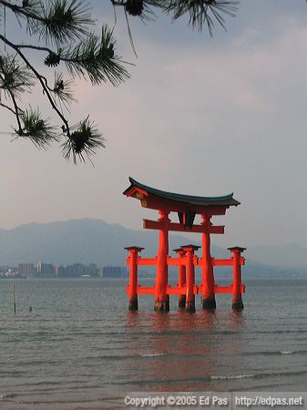 photo of Miyajima floating torii in Hiroshima Japan