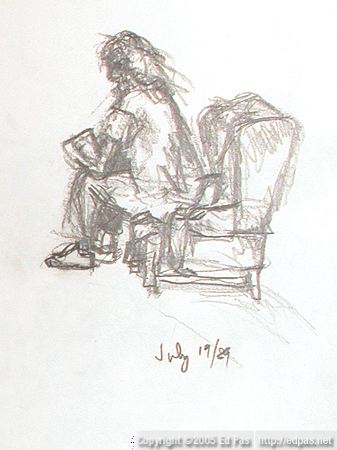sketch of Steven Ross Smith at SWG conference in 1989, by Ed Pas