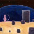 untitled (celestial cat in a concrete "stone circle")